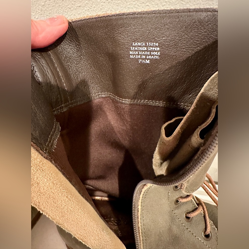 Matisse Olive Green Leather “Lance” Combat Buckle Zip & Lace Up Boots 7 1/2 - Picture 12 of 12